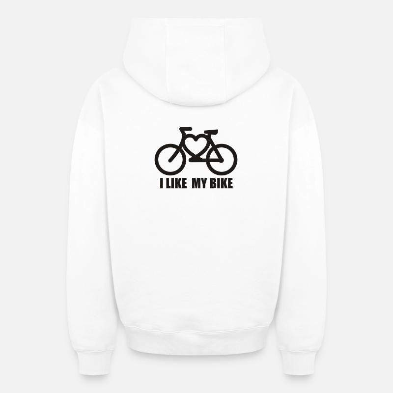 i ike my bike - Sweat à capuche unisexe zippé oversize épais SPREAD - blanc