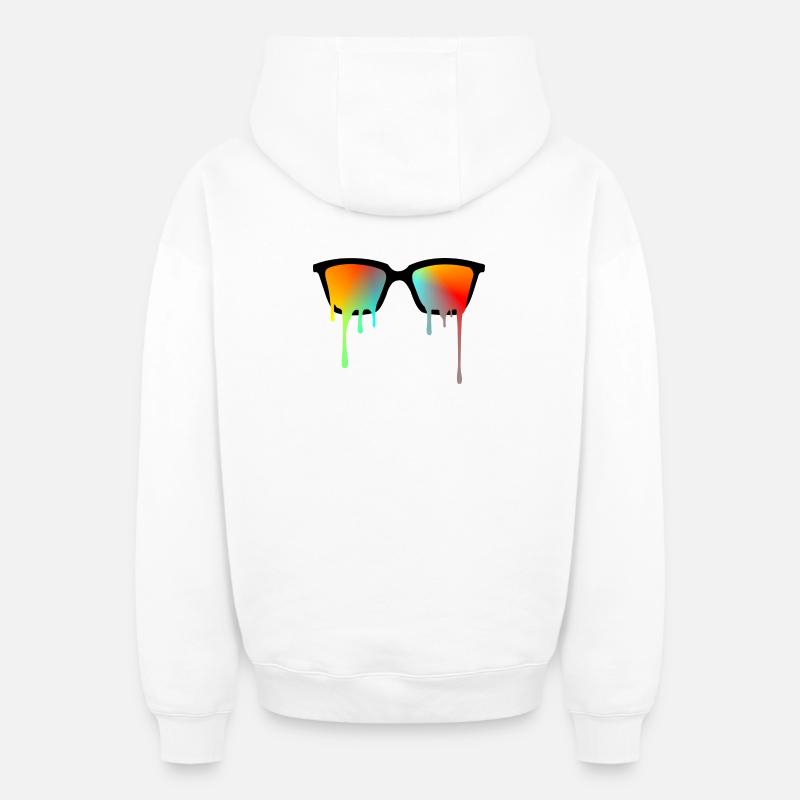 Lunettes de soleil - Sweat à capuche unisexe zippé oversize épais SPREAD - blanc