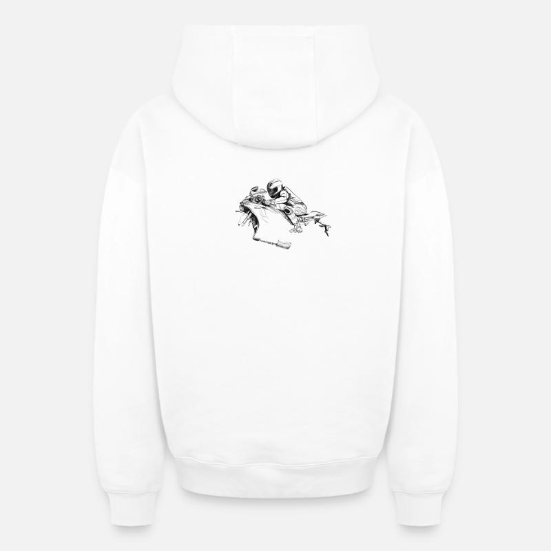 Motor sport - Sweat à capuche unisexe zippé oversize épais SPREAD - blanc