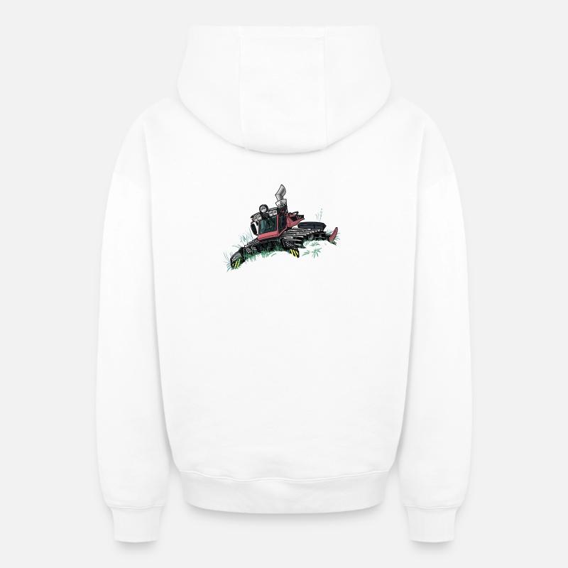 Chasse-neige 1056 - Sweat à capuche unisexe zippé oversize épais SPREAD - blanc