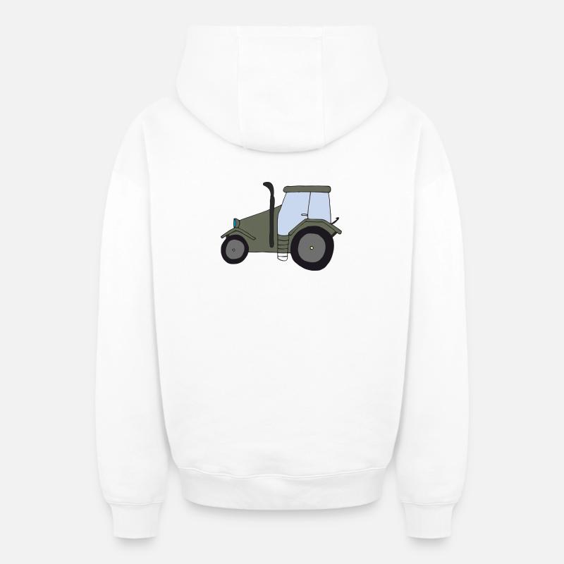 traktor oldtimer - Oversized Heavyweight Unisex Zip Hoodie - Weiß