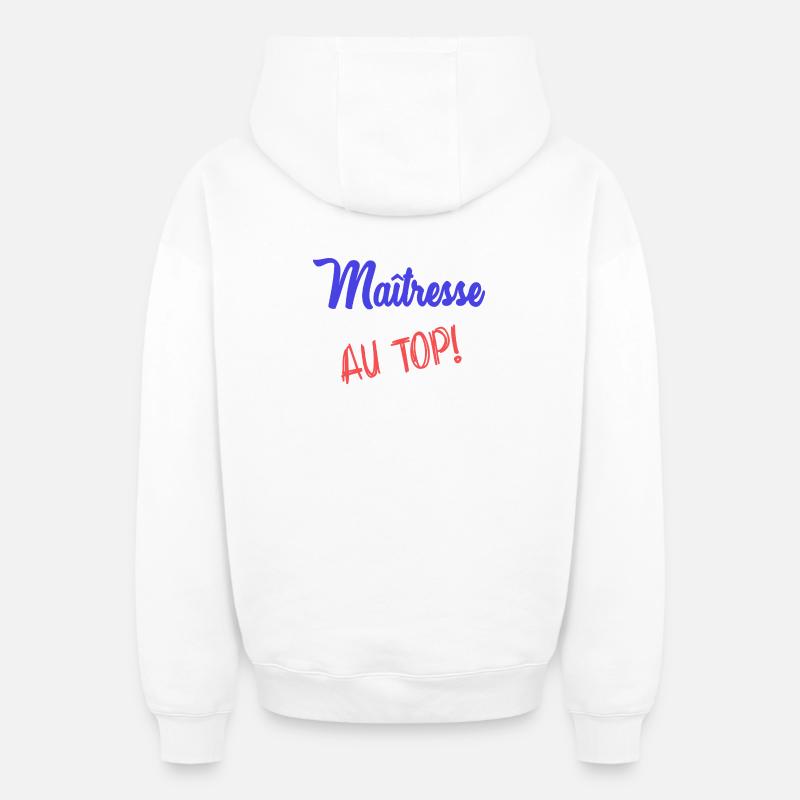 MAÎTRESSE. MERCI. MERCI MAÎTRESSE - Sweat à capuche unisexe zippé oversize épais SPREAD - blanc