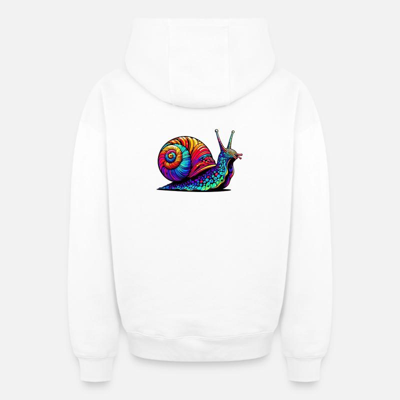 Escargot - Sweat à capuche unisexe zippé oversize épais SPREAD - blanc