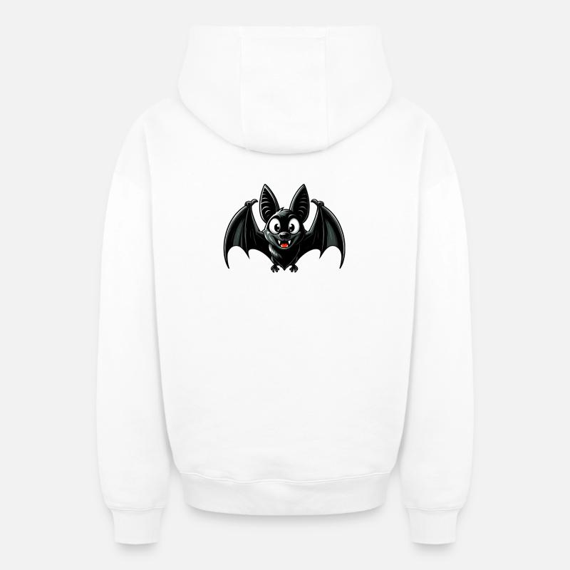 Chauve-souris - Sweat à capuche unisexe zippé oversize épais SPREAD - blanc