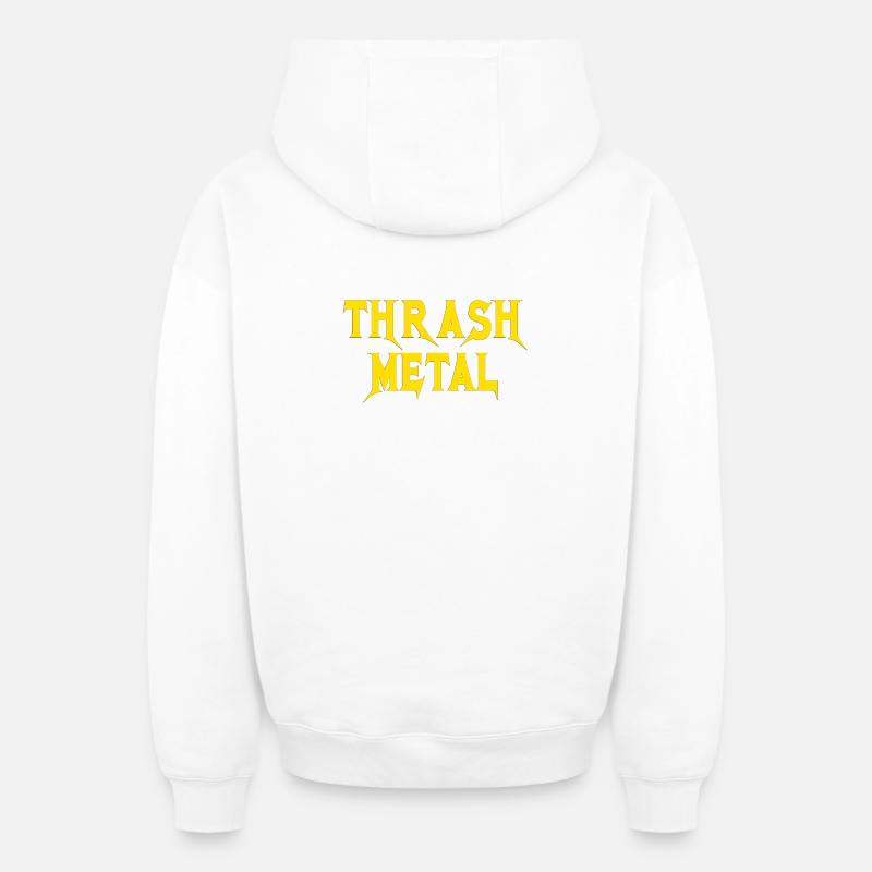 Thrashmetal - Sweat à capuche unisexe zippé oversize épais SPREAD - blanc