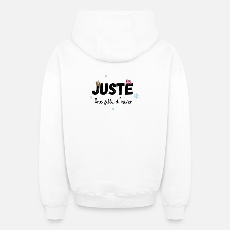 Nur ein Wintermädchen-Geschenk - Oversized Heavyweight Unisex Zip Hoodie - Weiß
