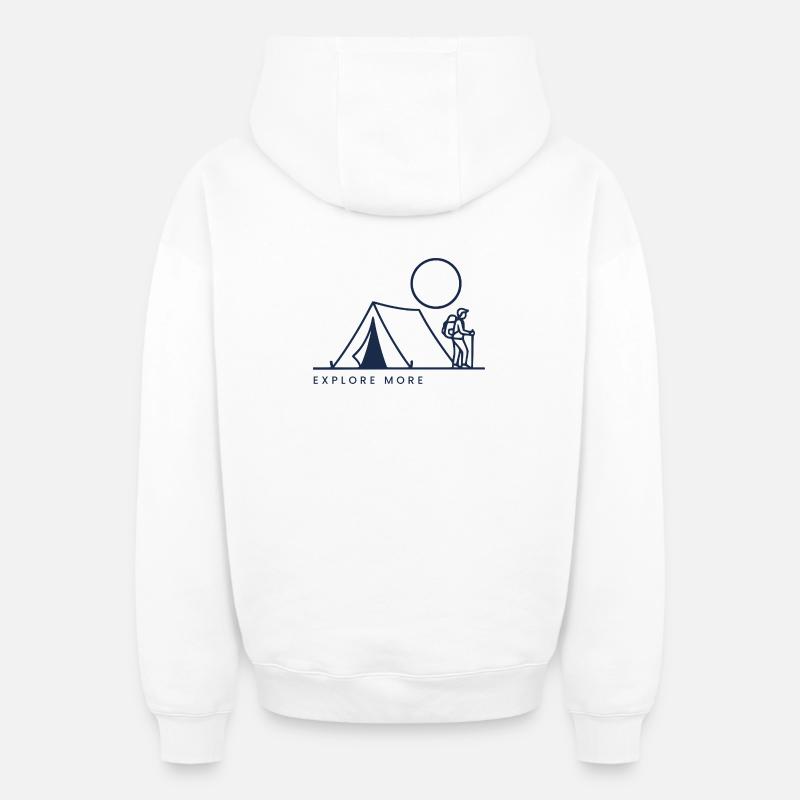 En savoir plus - Sweat à capuche unisexe zippé oversize épais SPREAD - blanc