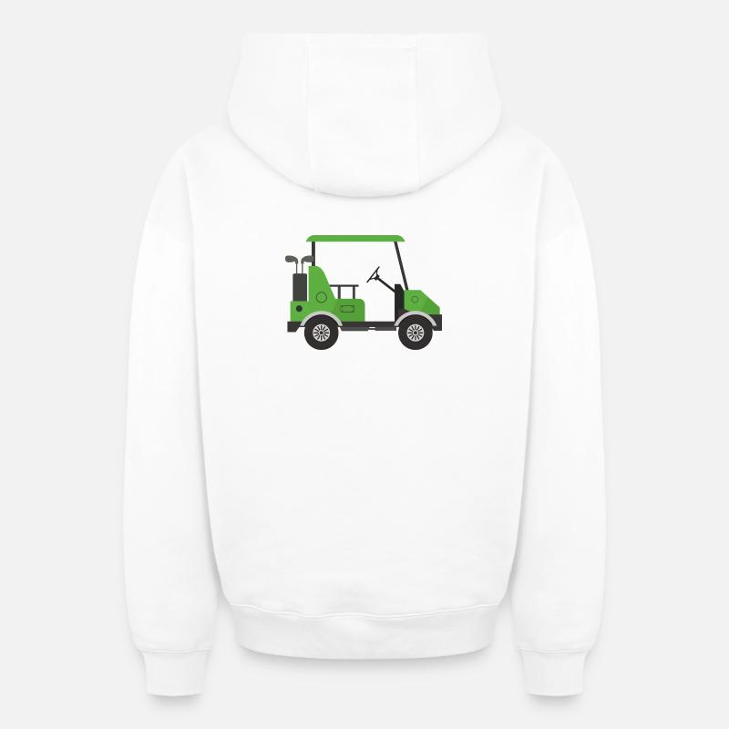 Golfwagen - Oversized Heavyweight Unisex Zip Hoodie - Weiß