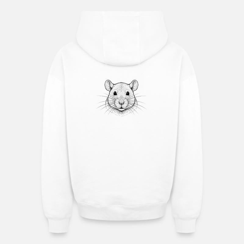 Rat - Sweat à capuche unisexe zippé oversize épais SPREAD - blanc