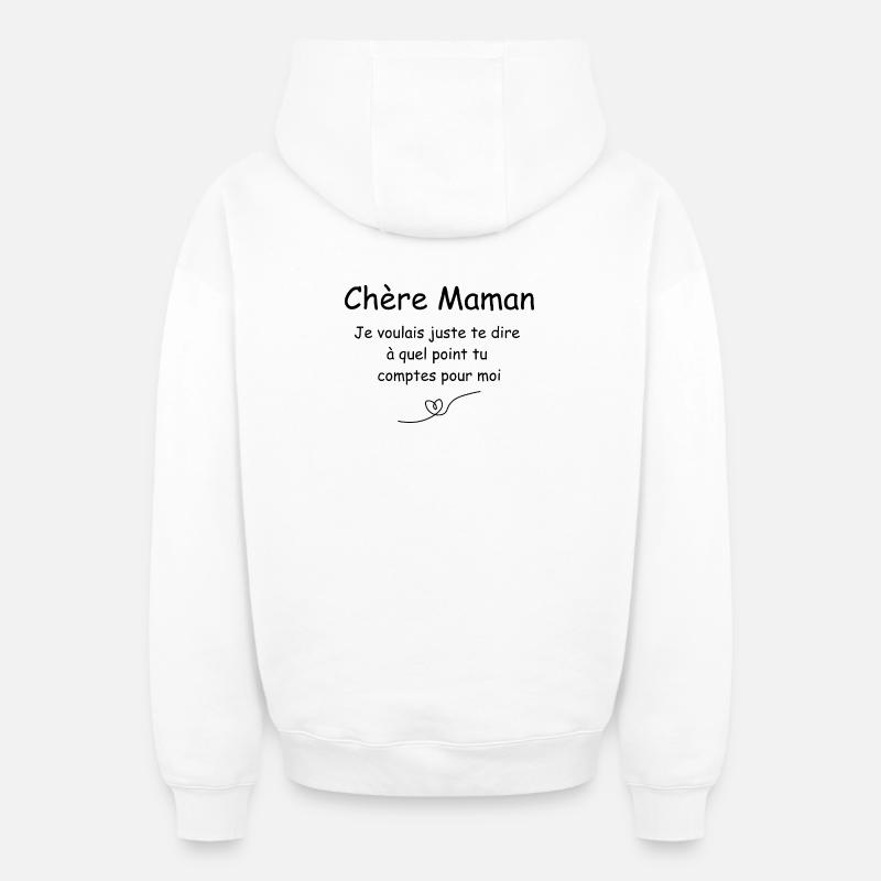 Liebe Mama, - Oversized Heavyweight Unisex Zip Hoodie - Weiß