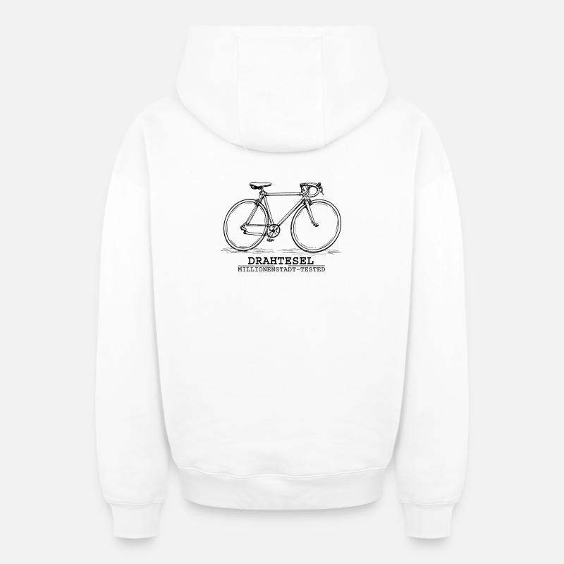 Vélo - Sweat à capuche unisexe zippé oversize épais SPREAD - blanc