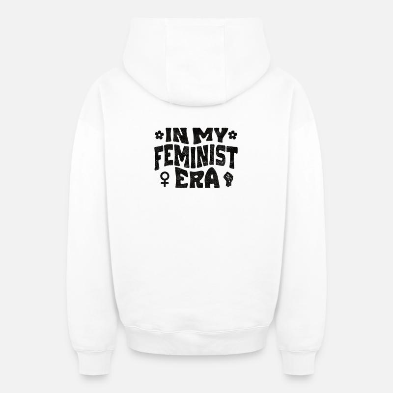 À mon époque féministe - Sweat à capuche unisexe zippé oversize épais SPREAD - blanc