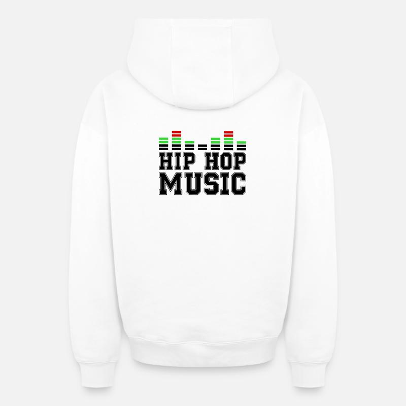 Musique Hip Hop - Sweat à capuche unisexe zippé oversize épais SPREAD - blanc