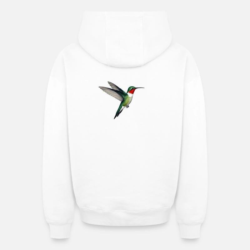Colibri - Sweat à capuche unisexe zippé oversize épais SPREAD - blanc
