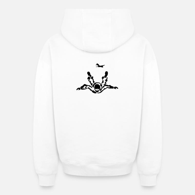 skydiver - Sweat à capuche unisexe zippé oversize épais SPREAD - blanc