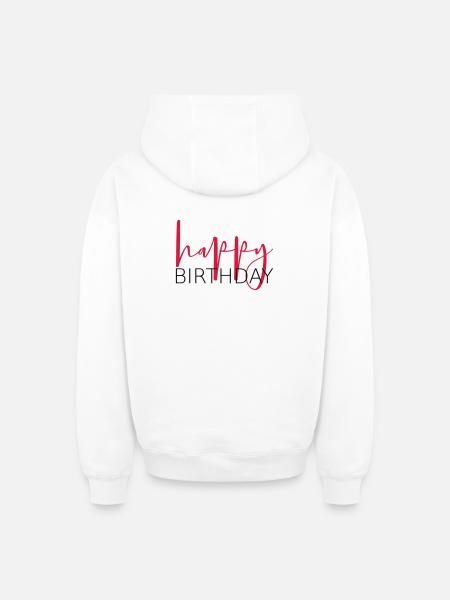 happy birthday congratulation gift idea - Oversized Heavyweight Unisex Zip Hoodie - white