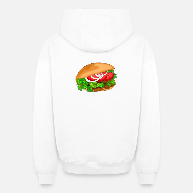 déjeuner - Sweat à capuche unisexe zippé oversize épais SPREAD - blanc
