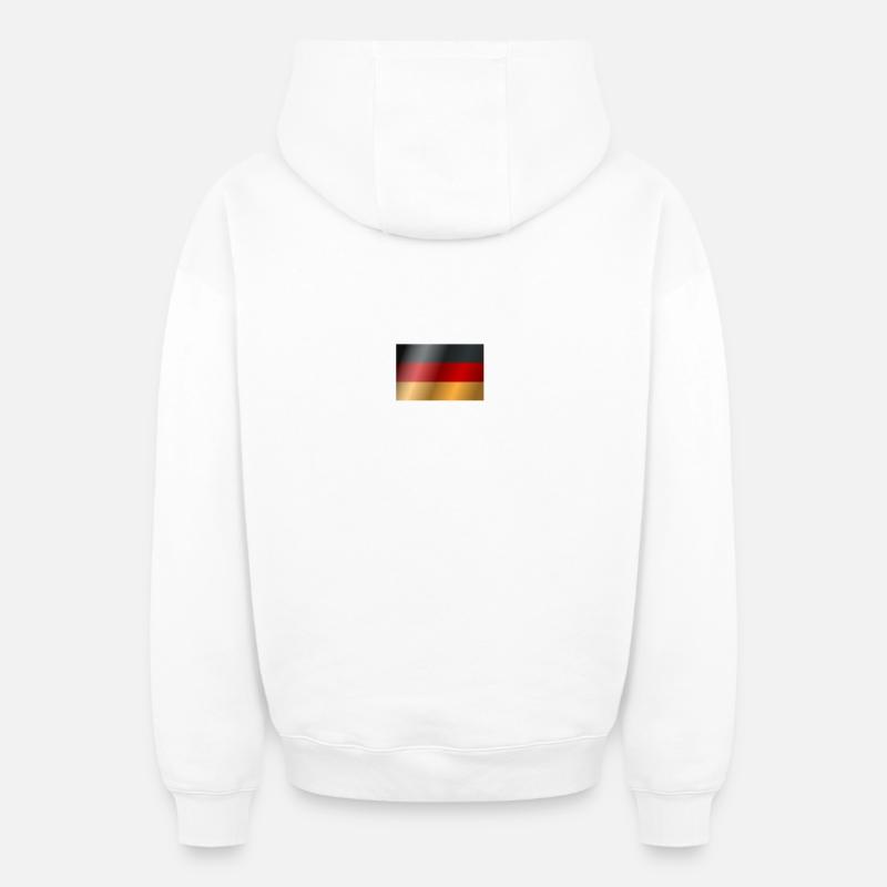 Drapeau allemand - Sweat à capuche unisexe zippé oversize épais SPREAD - blanc