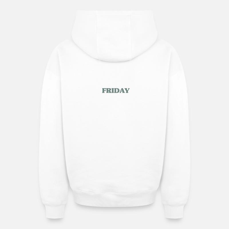 Vendredi - Sweat à capuche unisexe zippé oversize épais SPREAD - blanc