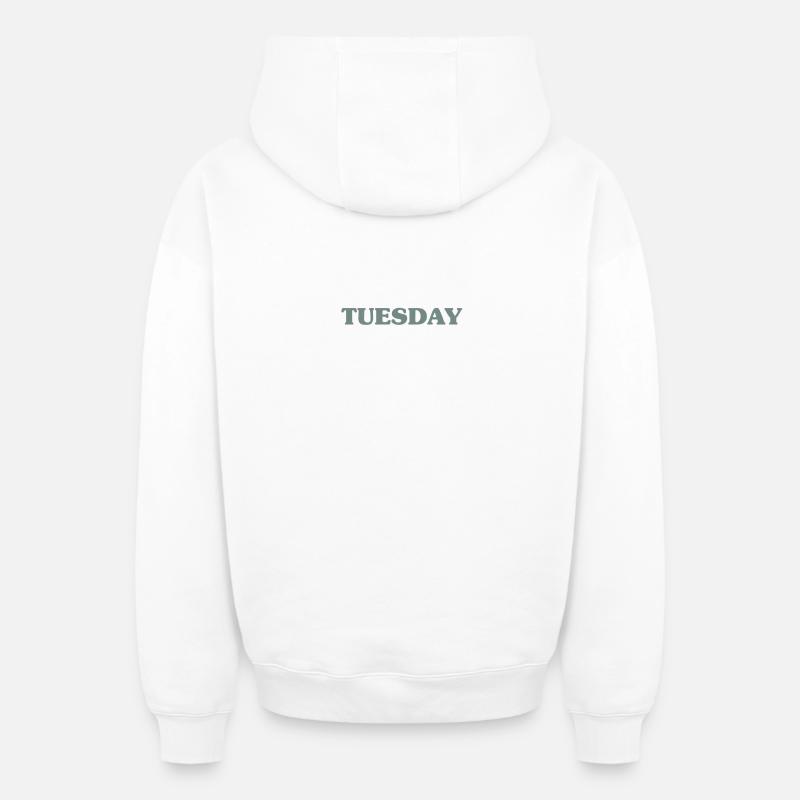 Le mardi - Sweat à capuche unisexe zippé oversize épais SPREAD - blanc