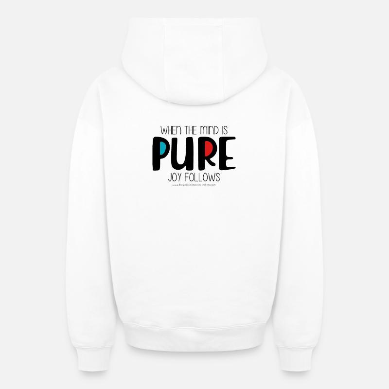 Pur - Sweat à capuche unisexe zippé oversize épais SPREAD - blanc