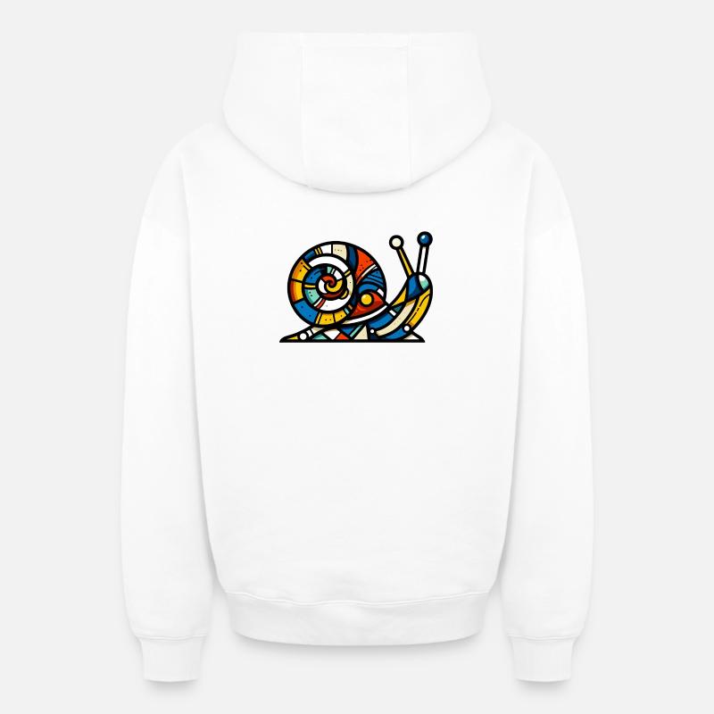 Escargot - Sweat à capuche unisexe zippé oversize épais SPREAD - blanc