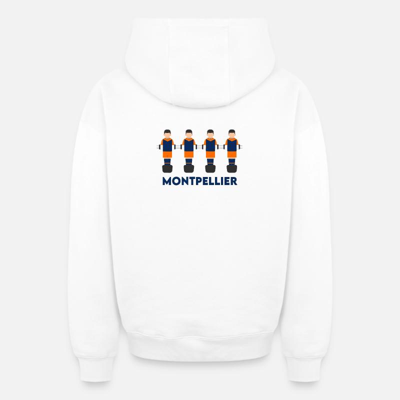 Montpellier - Sweat à capuche unisexe zippé oversize épais SPREAD - blanc