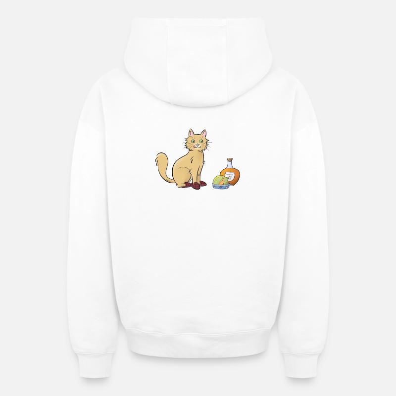 Chat-rentais - Sweat à capuche unisexe zippé oversize épais SPREAD - blanc