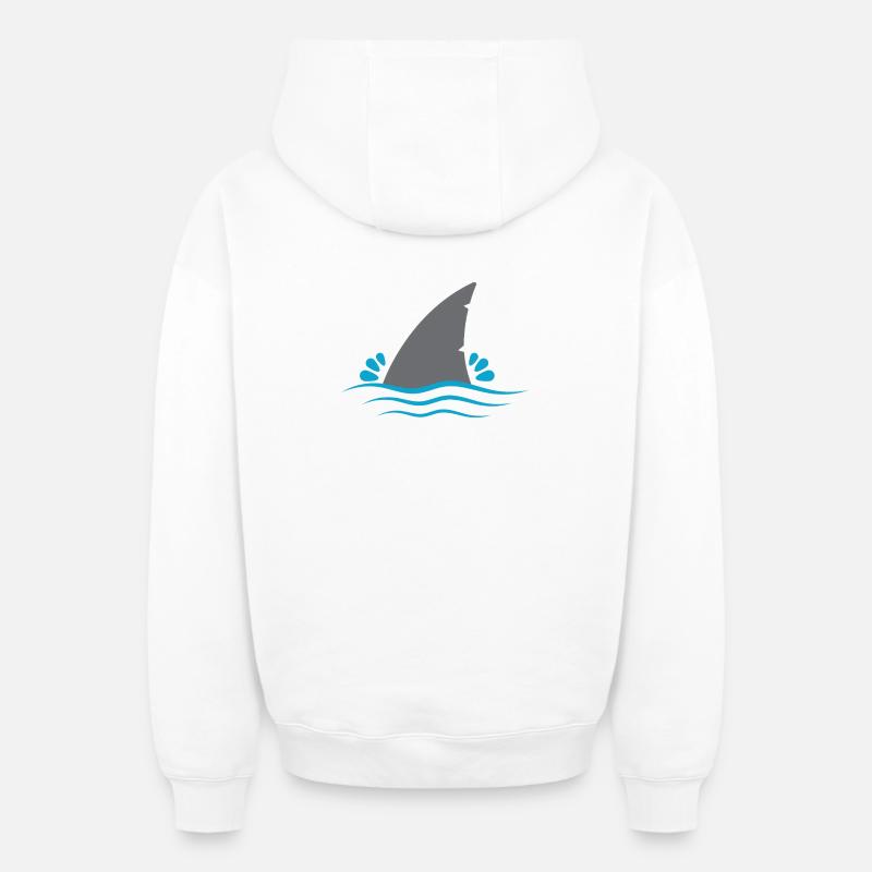 Aileron de requin - Sweat à capuche unisexe zippé oversize épais SPREAD - blanc