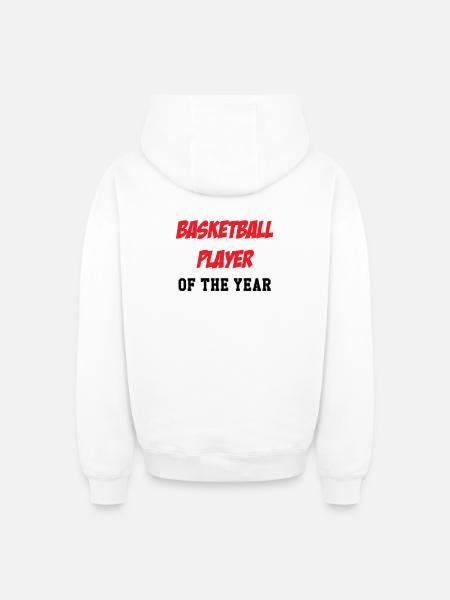 Basketball Player of the Year - Oversized Heavyweight Unisex Zip Hoodie - white