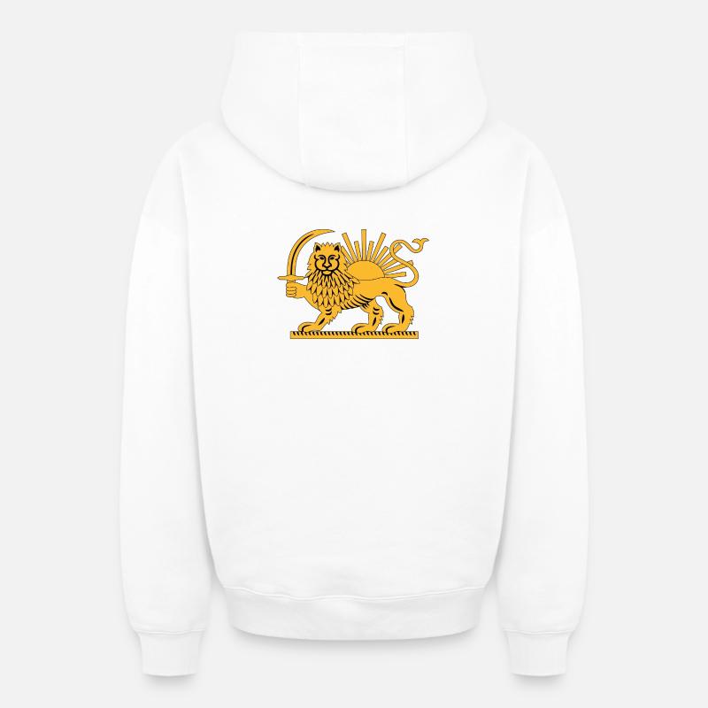 Emblème SolarLion - Sweat à capuche unisexe zippé oversize épais SPREAD - blanc