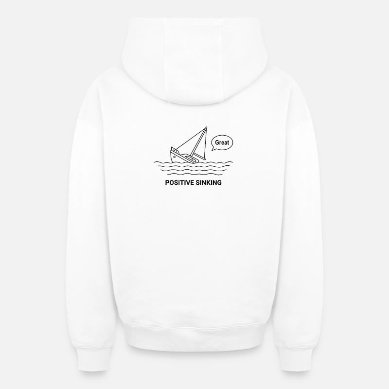 Enfoncement positif - Sweat à capuche unisexe zippé oversize épais SPREAD - blanc