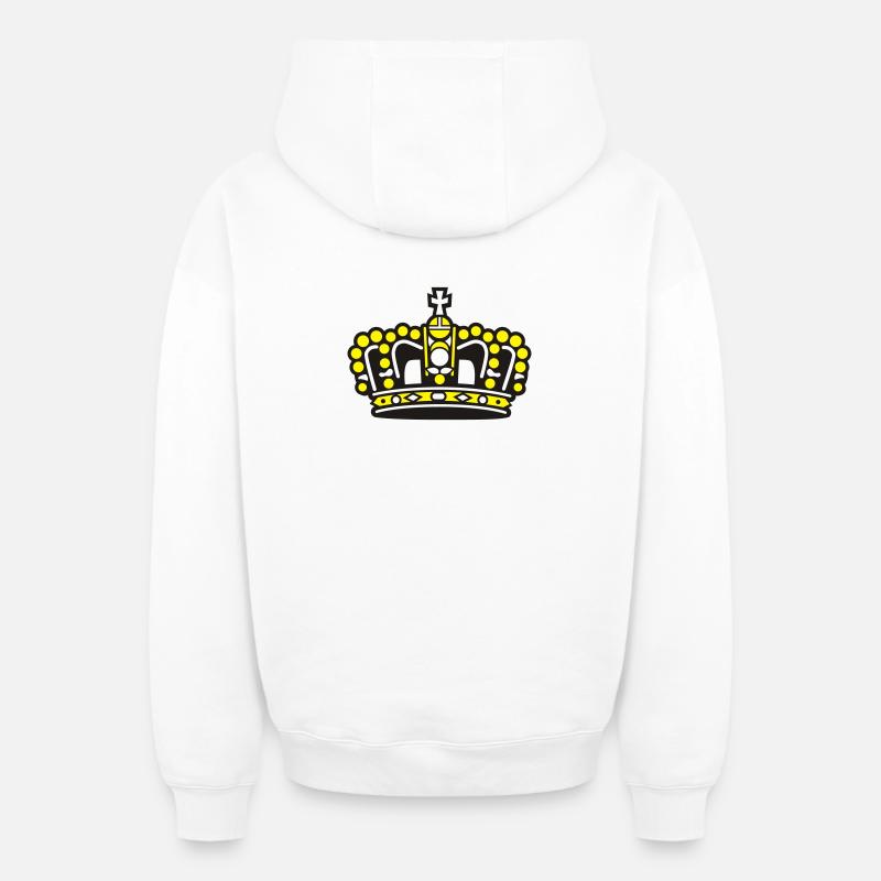 princess krone crown king - Sweat à capuche unisexe zippé oversize épais SPREAD - blanc