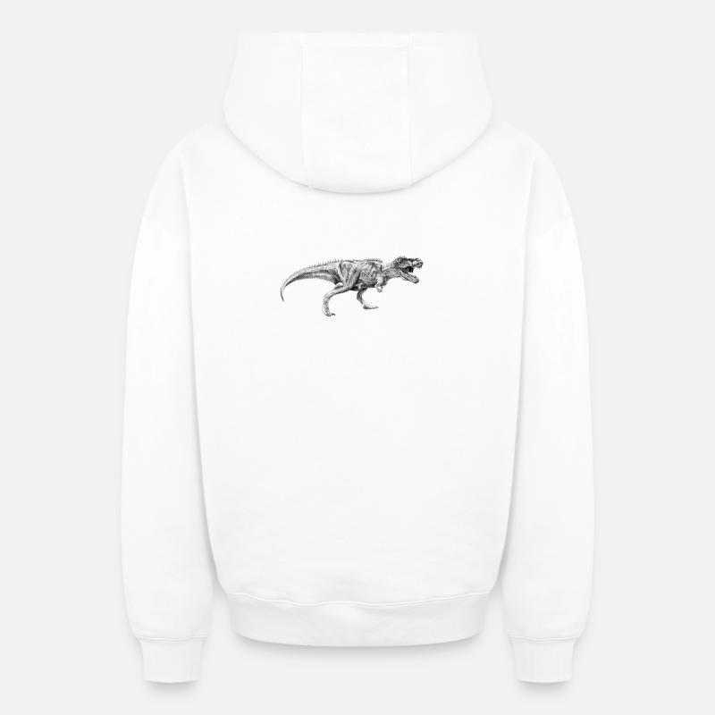 Dinosaur - Sweat à capuche unisexe zippé oversize épais SPREAD - blanc