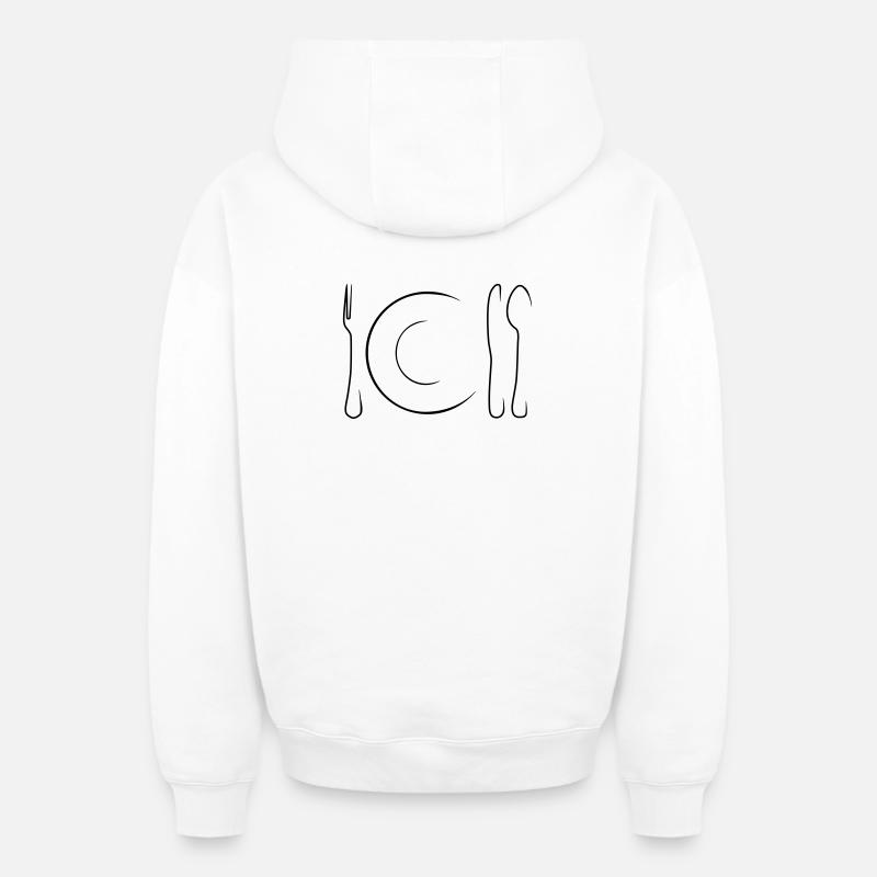 manger - Sweat à capuche unisexe zippé oversize épais SPREAD - blanc