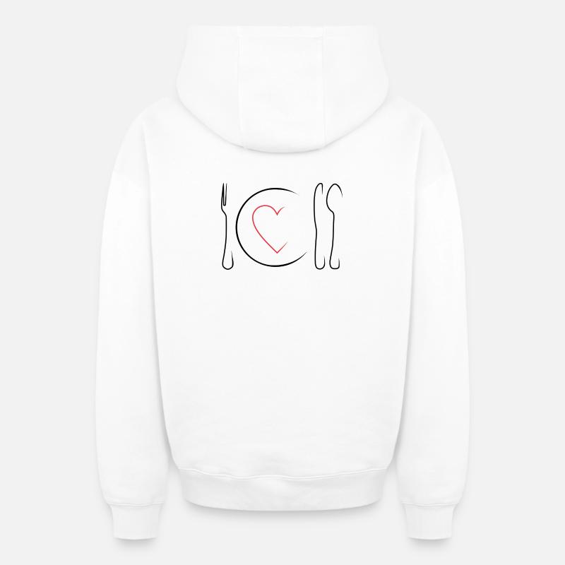 manger - Sweat à capuche unisexe zippé oversize épais SPREAD - blanc