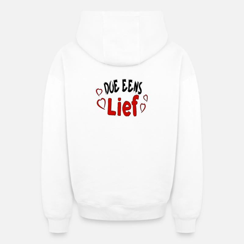Coeurs Soyez gentils - Sweat à capuche unisexe zippé oversize épais SPREAD - blanc