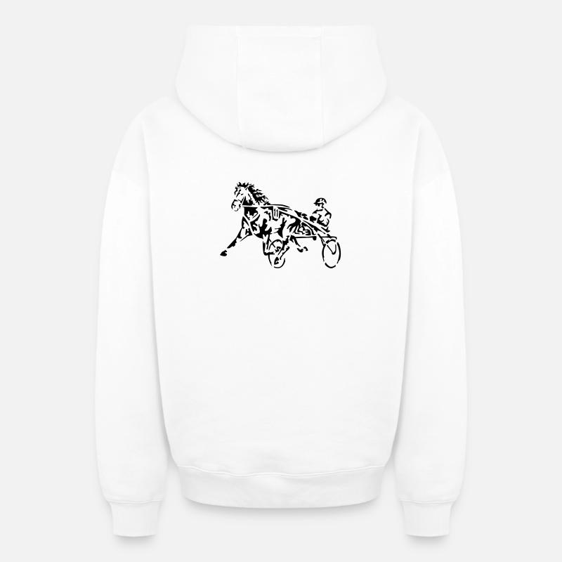 course - Sweat à capuche unisexe zippé oversize épais SPREAD - blanc