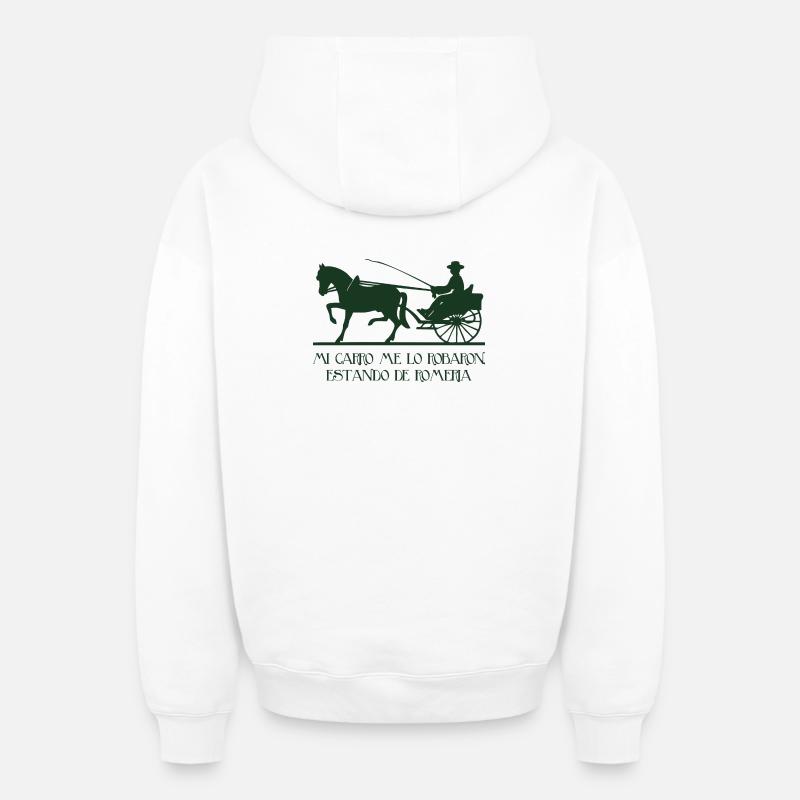 Mon chariot - Sweat à capuche unisexe zippé oversize épais SPREAD - blanc