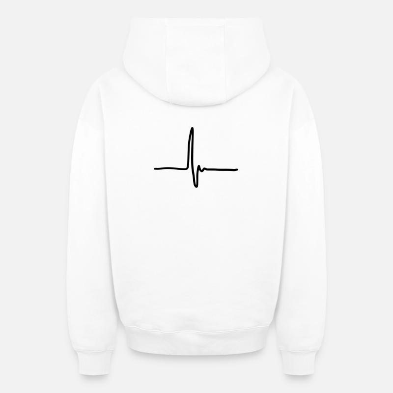 Caresser - Sweat à capuche unisexe zippé oversize épais SPREAD - blanc