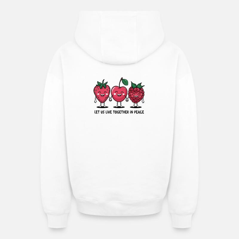 Baies de la paix - Sweat à capuche unisexe zippé oversize épais SPREAD - blanc