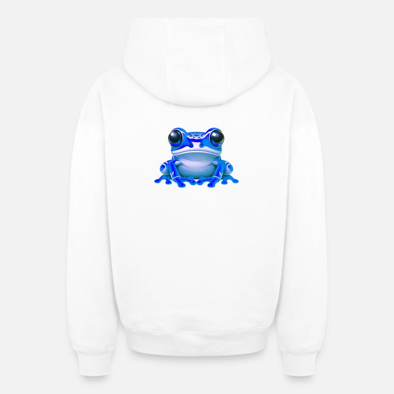 Grenouille - Sweat à capuche unisexe zippé oversize épais SPREAD - blanc
