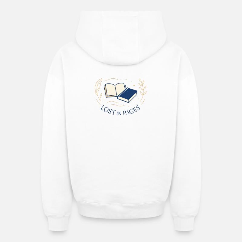 Entre les pages - Sweat à capuche unisexe zippé oversize épais SPREAD - blanc