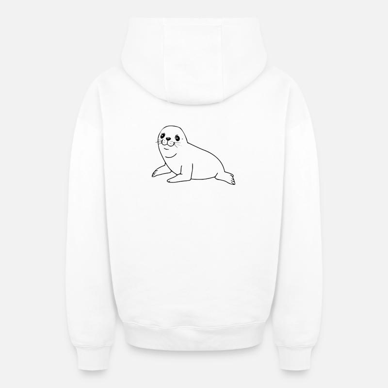 Sceau d’étanchéité - Sweat à capuche unisexe zippé oversize épais SPREAD - blanc