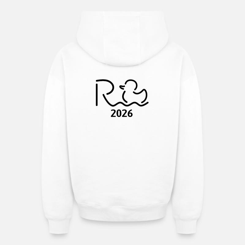 Rente 2026 - Retraite - Rente - Sweat à capuche unisexe zippé oversize épais SPREAD - blanc