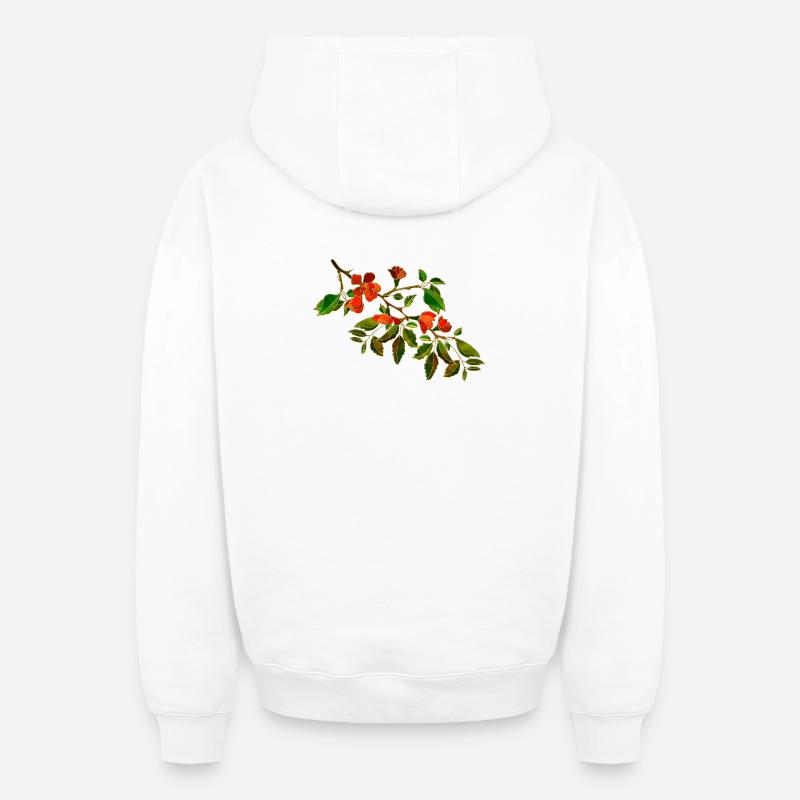 Fleur - Sweat à capuche unisexe zippé oversize épais SPREAD - blanc