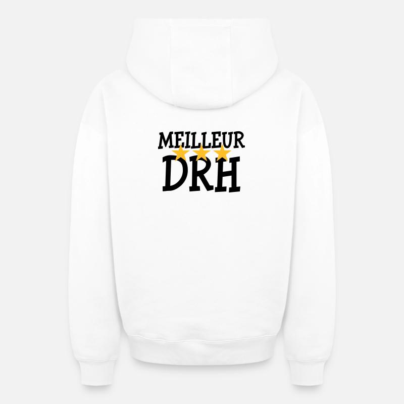 Meilleur DRH - Sweat à capuche unisexe zippé oversize épais SPREAD - blanc