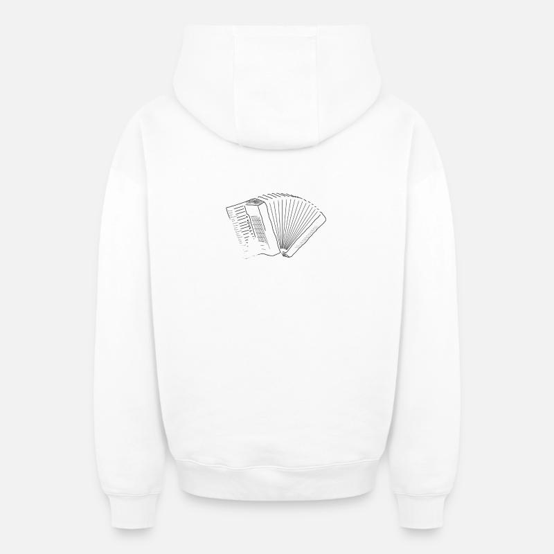Accordéon pur - Sweat à capuche unisexe zippé oversize épais SPREAD - blanc