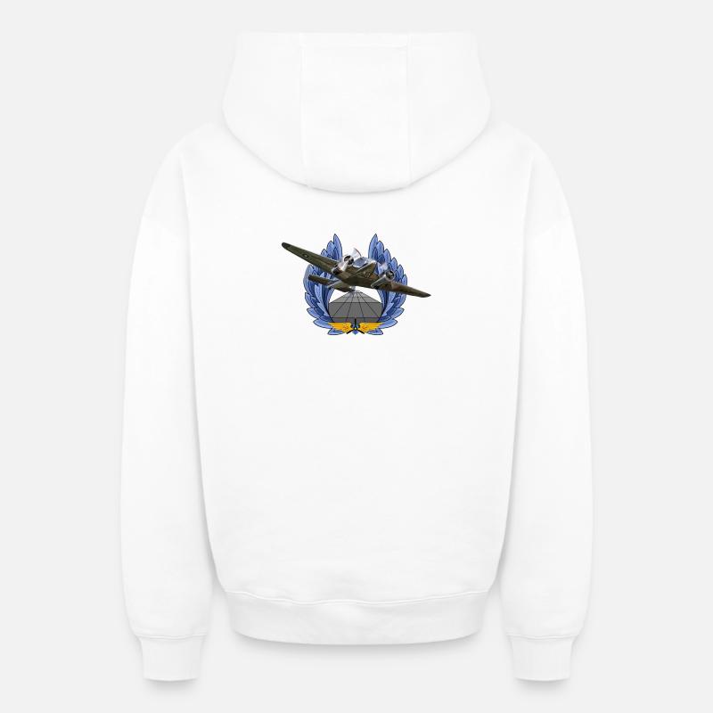 Beechcraft Modèle 18 - Sweat à capuche unisexe zippé oversize épais SPREAD - blanc