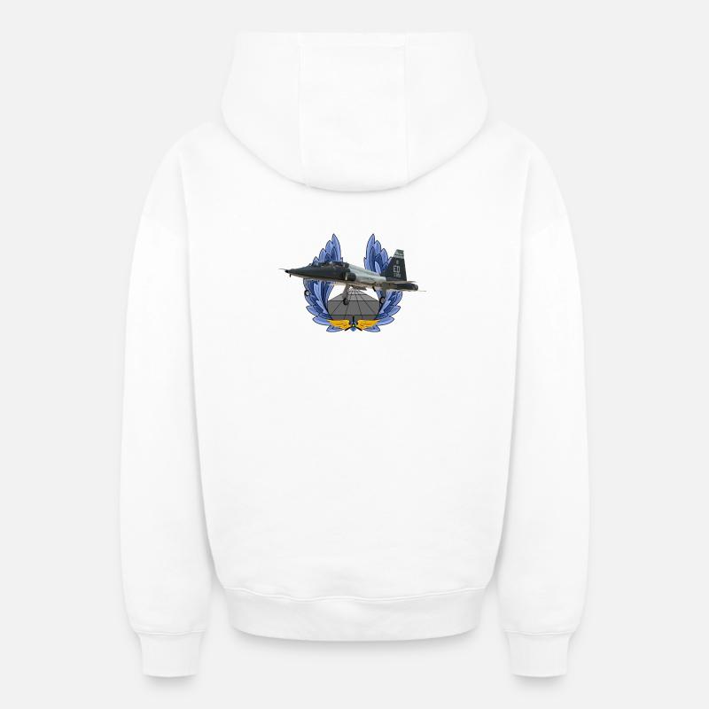T-38C Talon - Sweat à capuche unisexe zippé oversize épais SPREAD - blanc